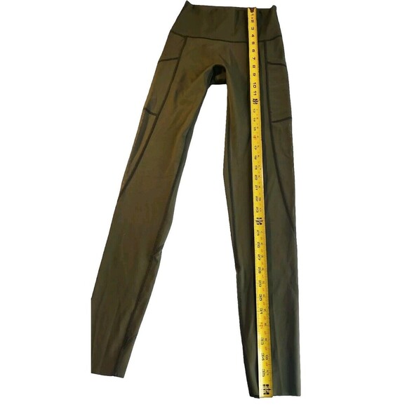 Aerie Offline Goals Hi Rise Long Inseam Olive Green Leggings With Pockets Sz XS - Picture 3 of 10